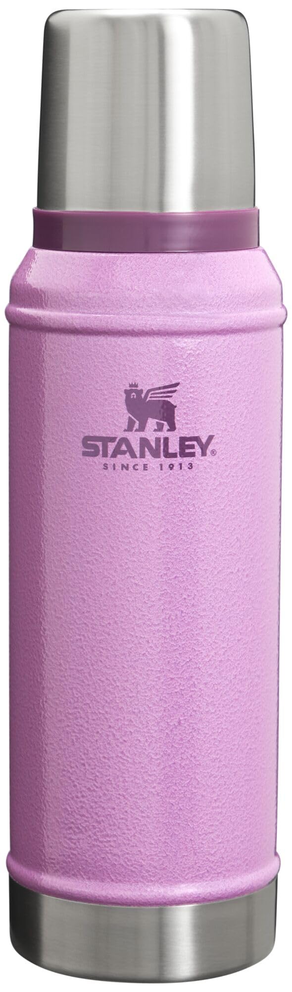 Stanley Classic Vacuum Insulated Wide Mouth Bottle - Hammertone Lilac - Bpa-Free 18/8 Stainless Steel Thermos For Cold & Hot Bev