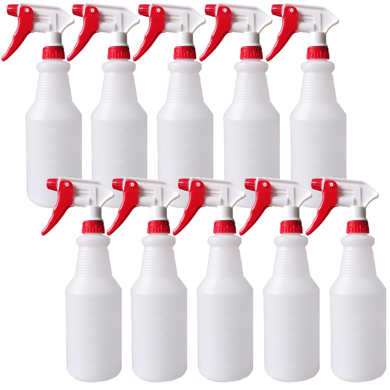 Looknniy 10 Packs 32Oz Empty Spray Bottles Plastic Heavy Duty Refillable Spray Bottles With Adjustable Nozzle And Measurements F