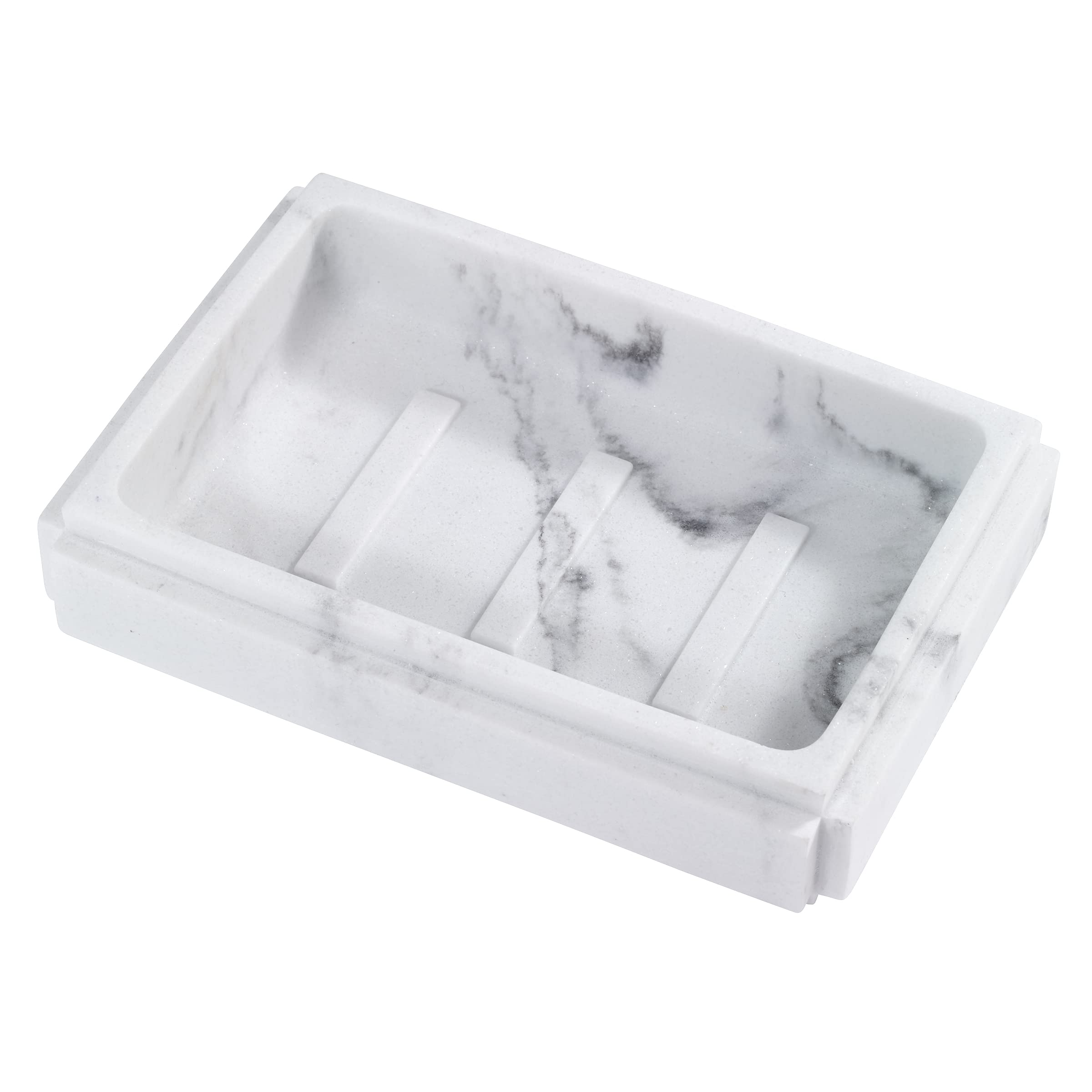 Avanti Linens - Soap Dish, Resin Counertop Decor, Marble Designed Bathroom Accessories (Catania Collection)