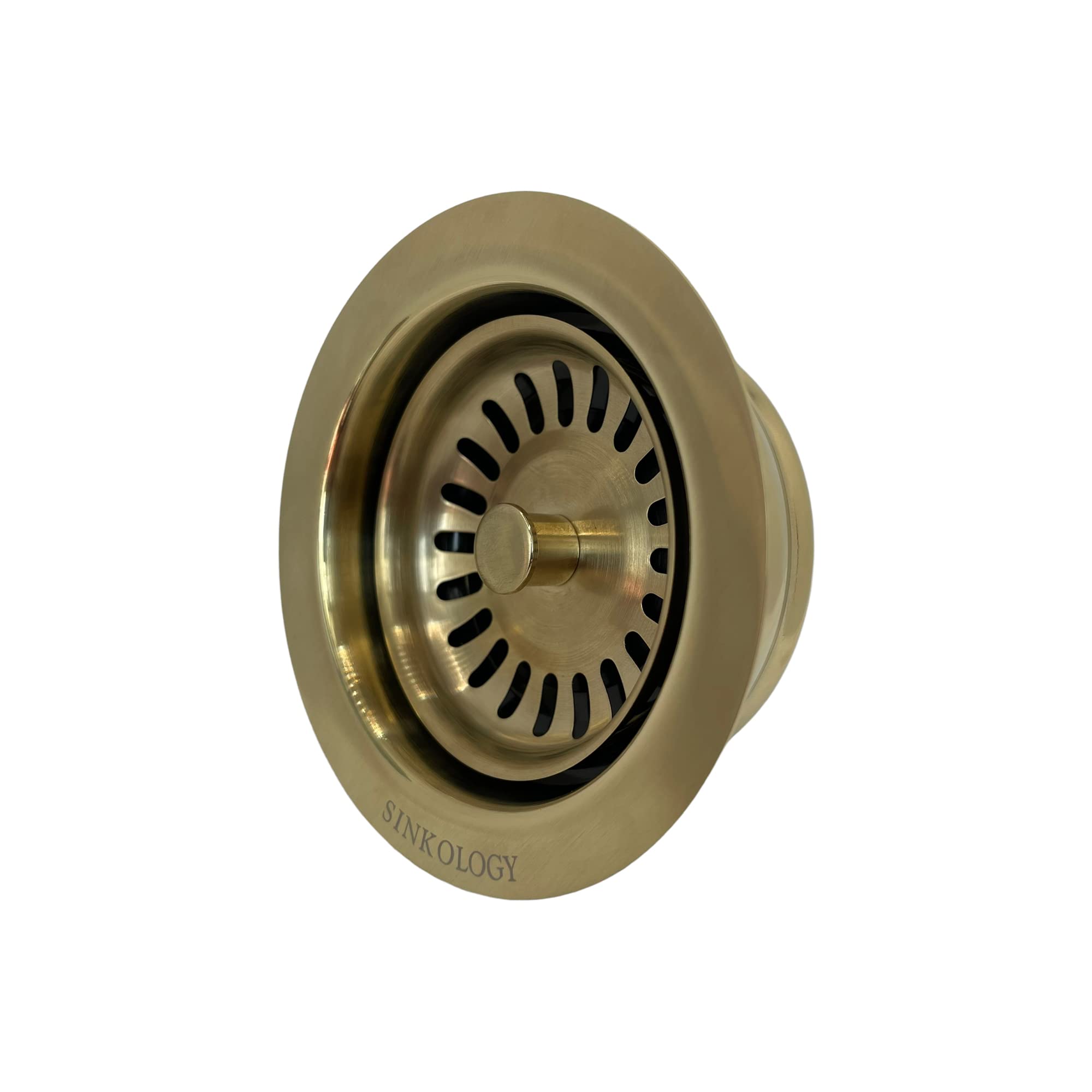 Sinksense 3.5'' Disposal Flange Drain With Stopper, Satin Gold