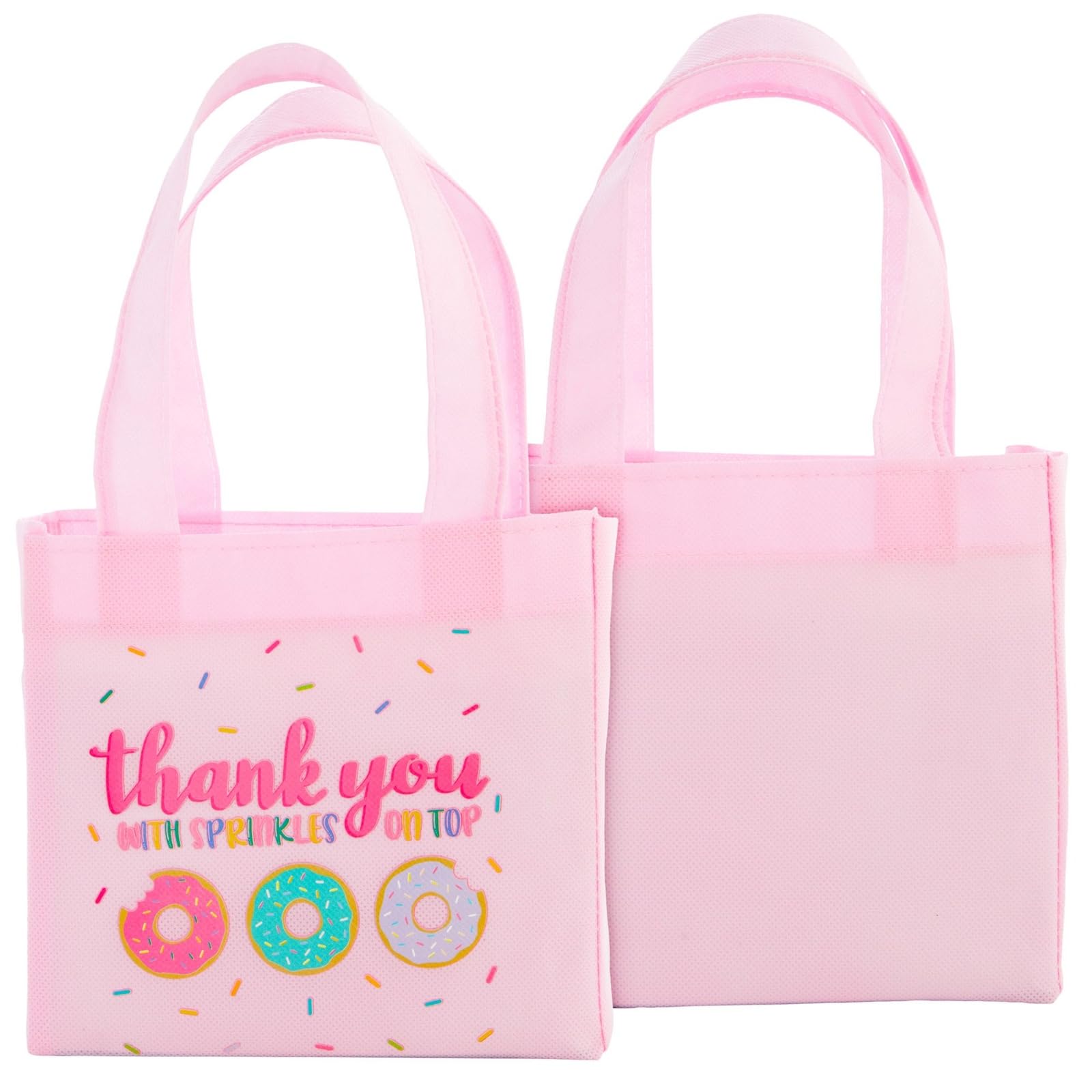 Blue Panda - 24 Pack Donut Goodie Bags - Pink Donut Theme Party Favor Totes For Girl'S Birthday, Baby Shower, Special Event (6.5