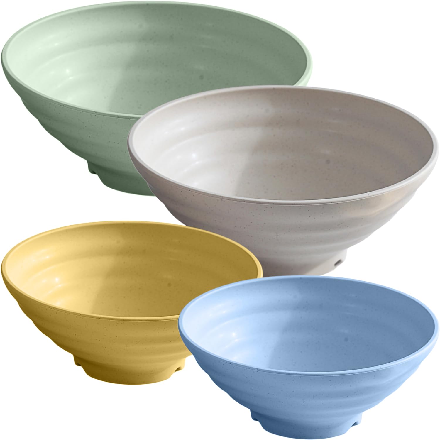 Oicia Wheat Straw Japanese Ramen Soup Bowl Set, Dishwasher And Microwave Safe Large Noodle Bowl Dinnerware Sets Mixing Bowls Ram
