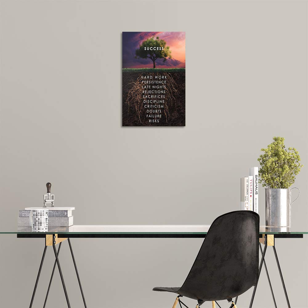 Success Tree Inspirational Quote Canvas Wall Art Motivational Motto Painting Inspiring Entrepreneur Posters Prints Artwork Decor