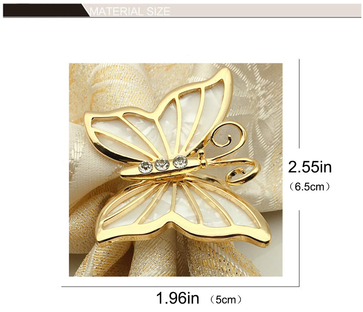 Getfitsoo Butterfly Napkin Ring Set Of 6, Metal Napkin Rings Dinner Napkin Holder For Wedding Birthday Valentine'S Day Christmas