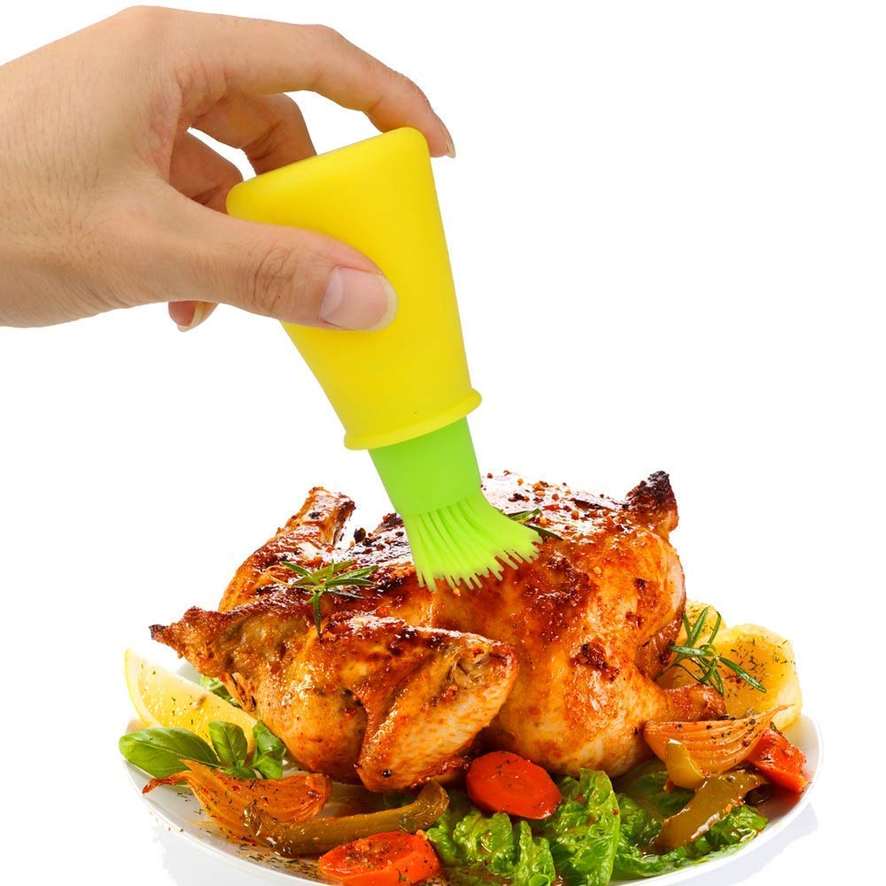 Nirvisha Silicon Oil Brush With Bottle For Kitchen Frying Pancake Baking  Multi Color