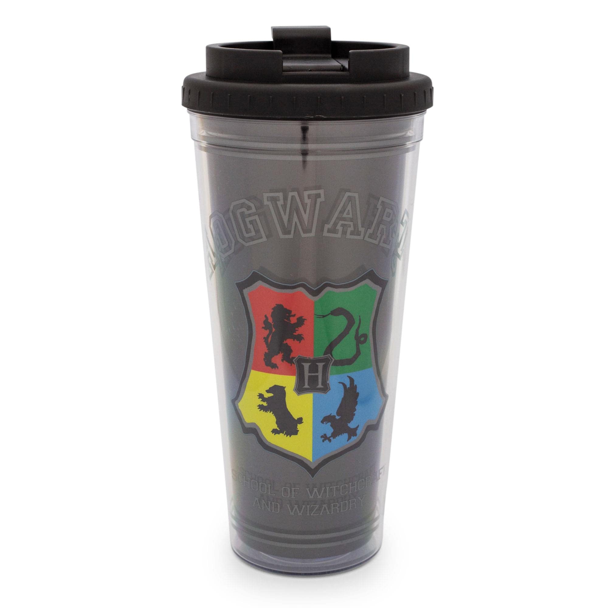 Harry Potter Hogwarts Crest Plastic Tumbler With Lid  Holds 24 Ounces