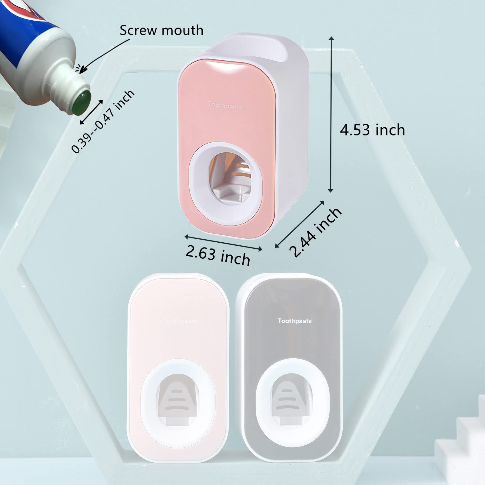 Automatic Toothpaste Dispenser Wall Mounted for Bathroom Toothpaste Squeezer for Kids & Family Shower by Mr. Thumbs(1pc Pink)