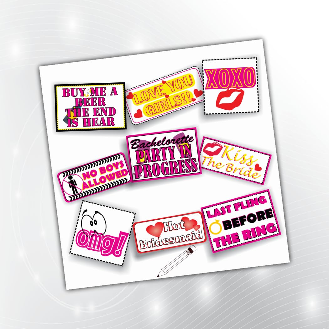 PartyStuff Bachelor Theme Props  Girls Bachelorette Party Props (9 Cards)