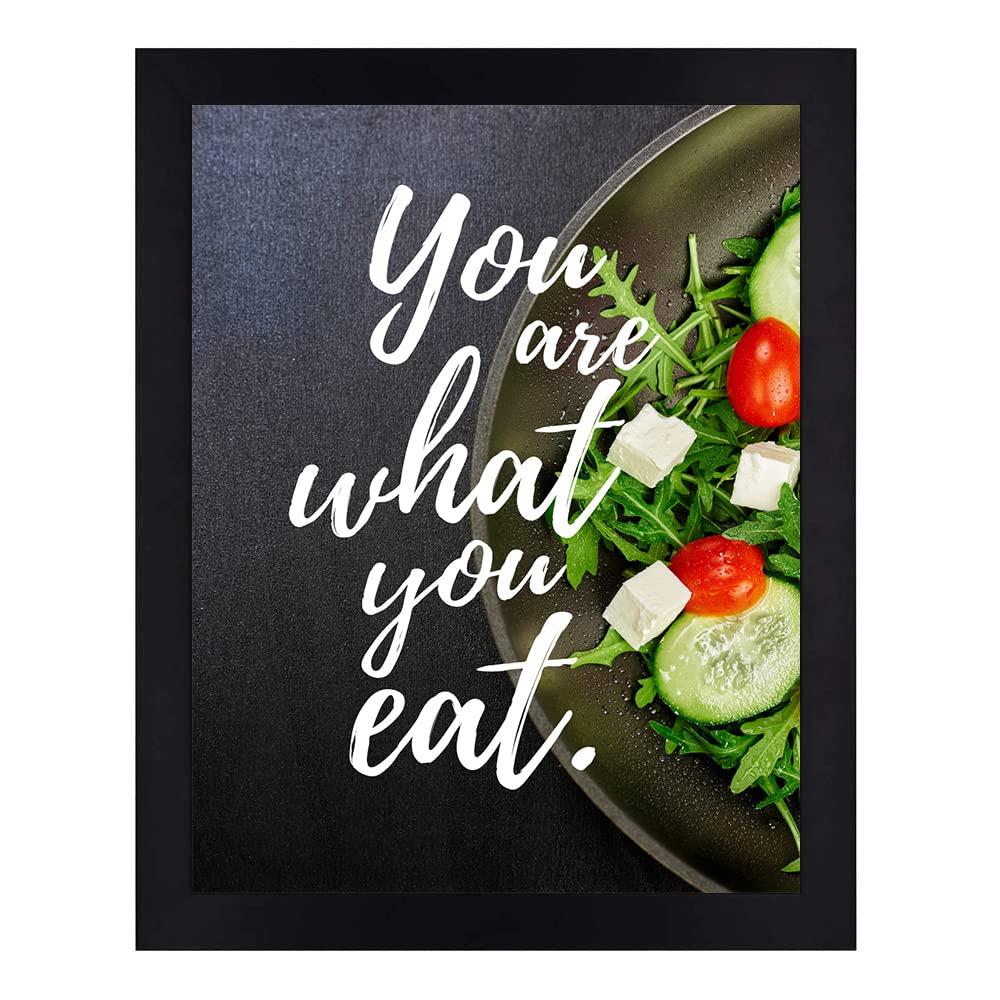 Interio Crafts Motivational Wall Frames - Eat Healthy Inspirational Quotes Food Framed Poster for Dinning, Kitchen, Cafe, Restau