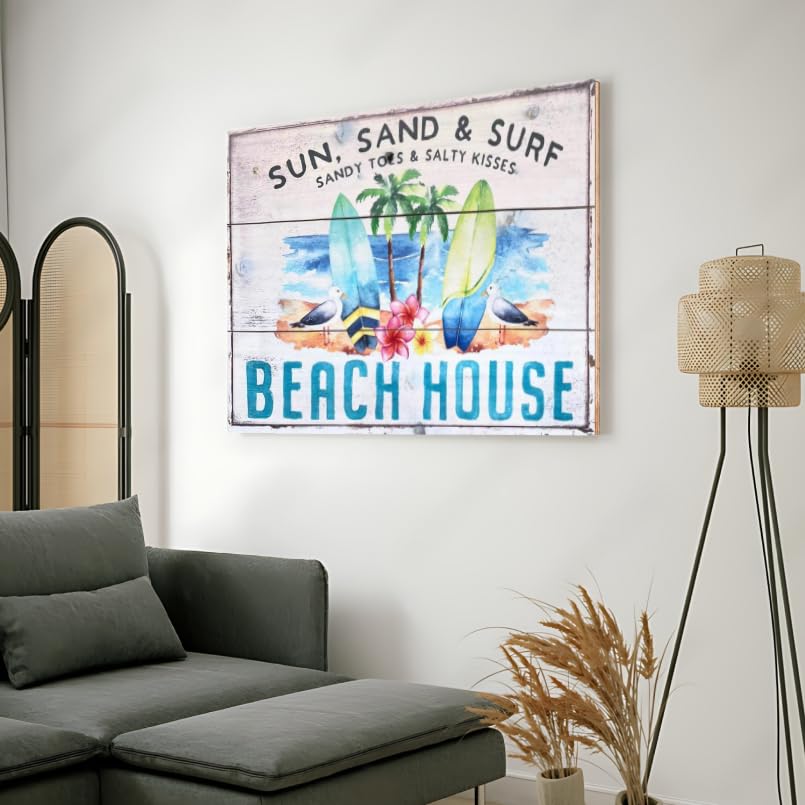 Chalk My Theme Beach House Wood Print Wooden Wall Dcor Art Home Decor, Living Room, Bedroom, Cafe, Room Painting For Wall Decora