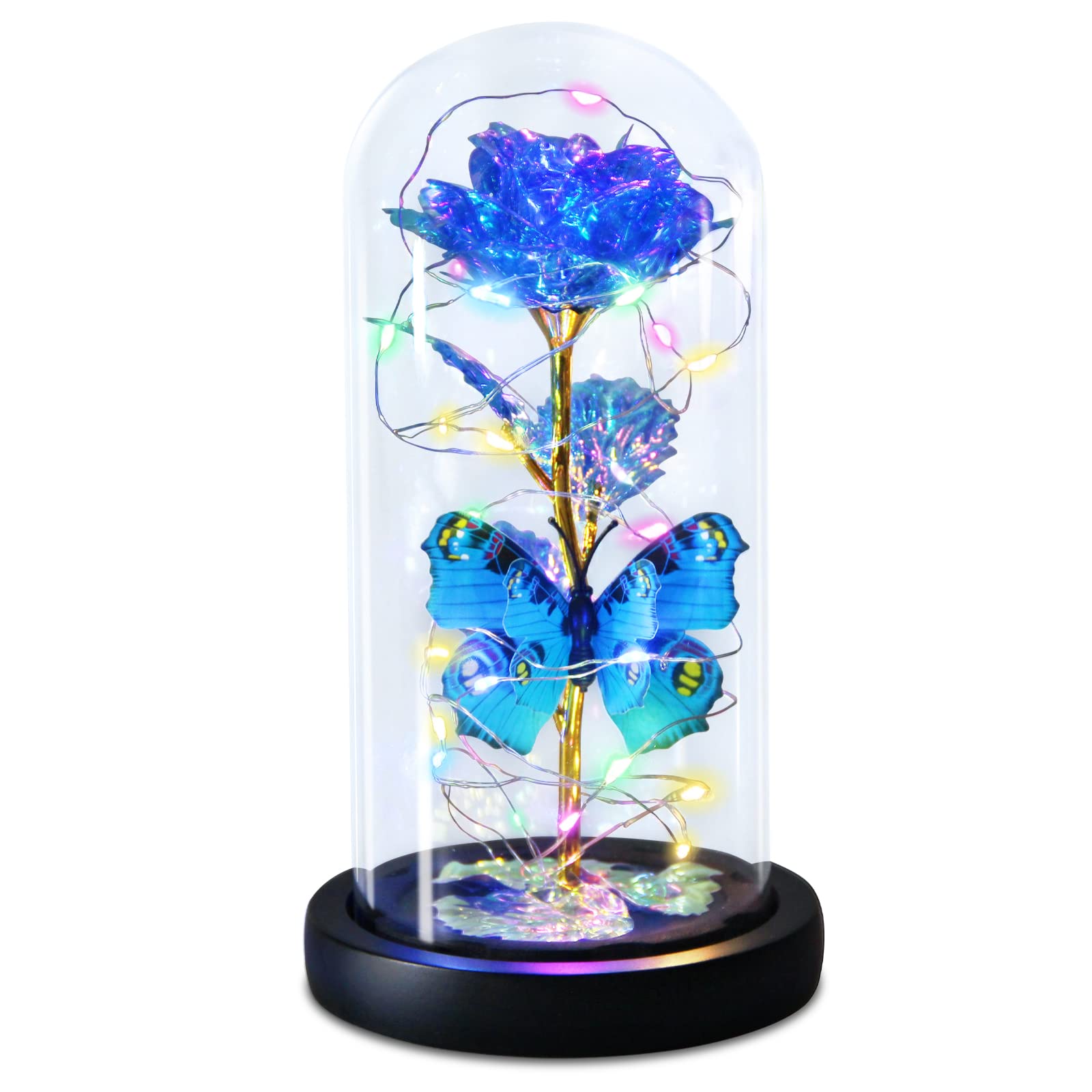 Colorful Artificial Flower Rose Gift, Beauty And The Beast Gifts For Girls' Women, Christmas, Wedding,Valentines Day, Anniversar