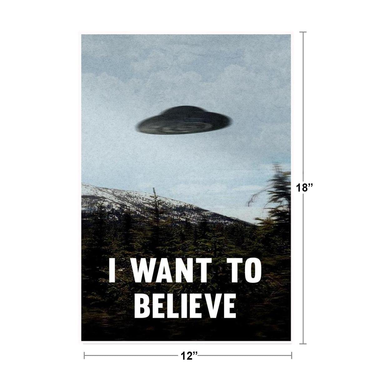 I Want To Believe Tv Show Ufo Flying On Earth Photo Poster Scifi Fantasy Horror Aliens Cool Wall Art Print Poster 12X18