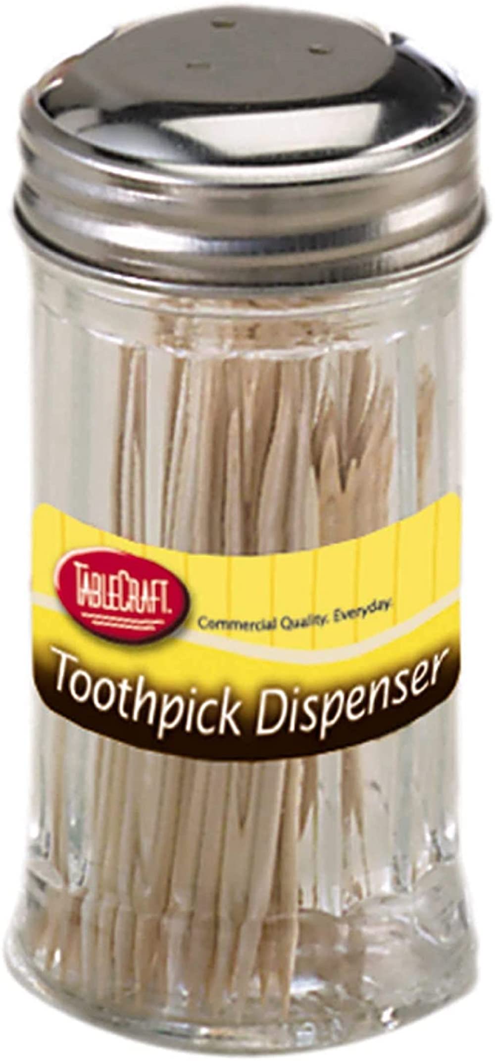 Tablecraft Products Glass Toothpick Dispenser With Picks