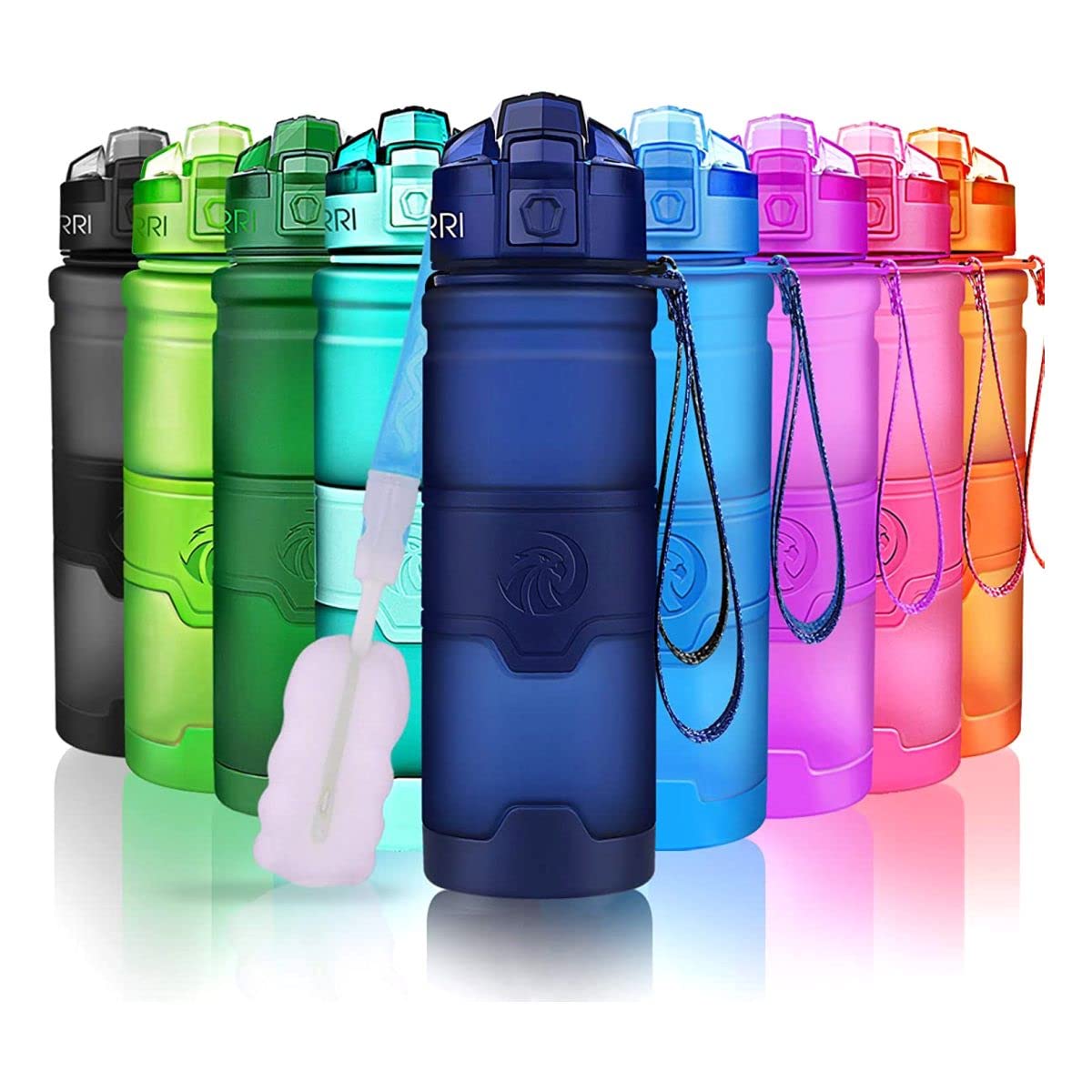 Zorri Sports Water Bottle Leak Proof, Bpa Free Reusable Portable Sports Bottle For Outdoors, Cycling, Camping, Hiking, Fitness,