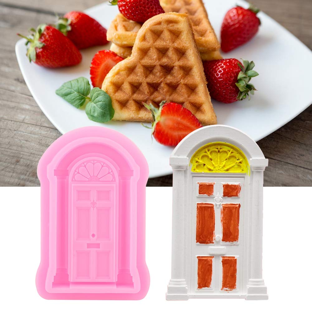 Fdit 2Pcs Household Diy Door Window Silicone Cake Fondant Cookie Decorating Baking Tool(#1)