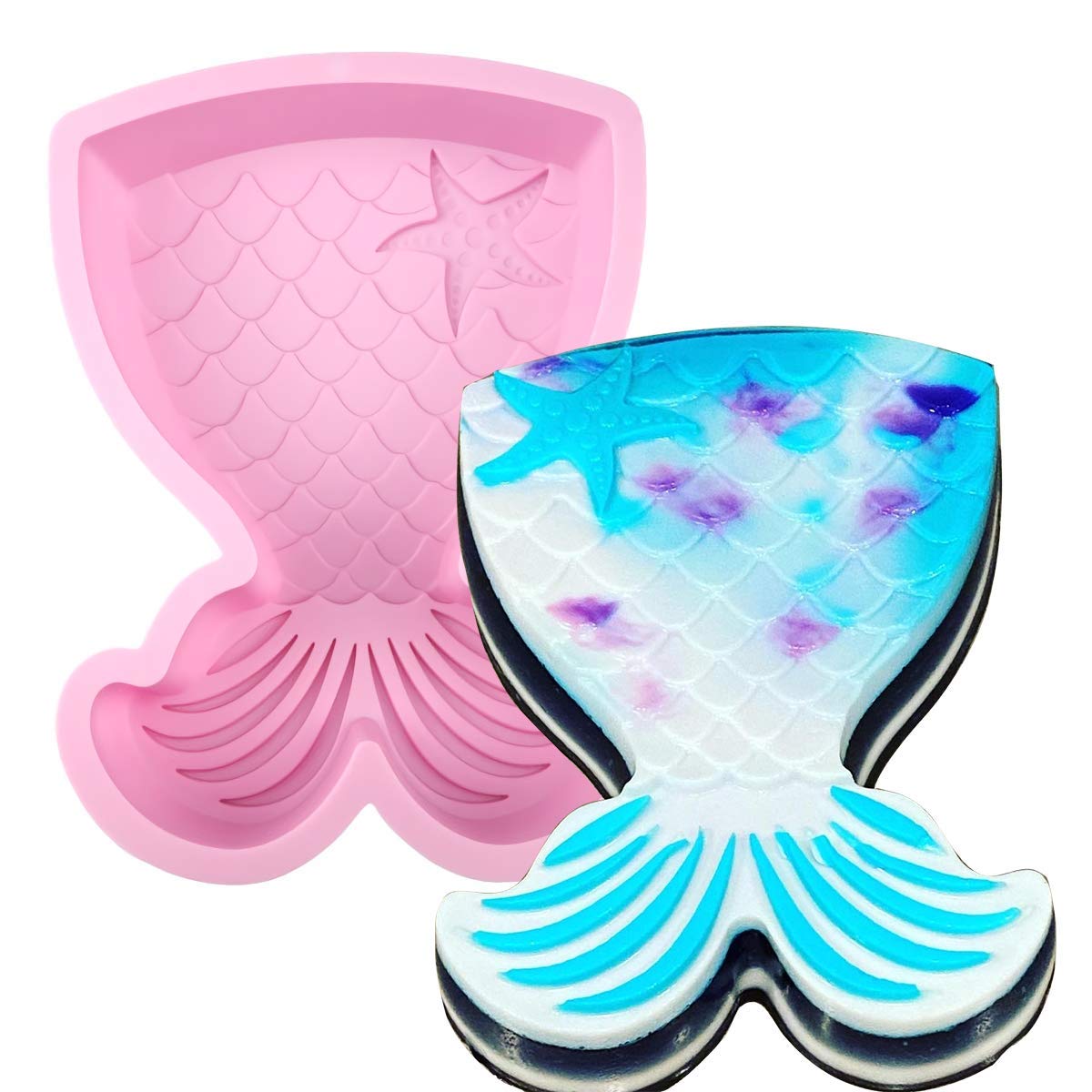 Mermaid Tail Silicone Cake Pan, Mermaid Tail Mold Mermaid Bread Baking Tray Cheesecake Muffin Cake Mold For Baby Shower Birthday
