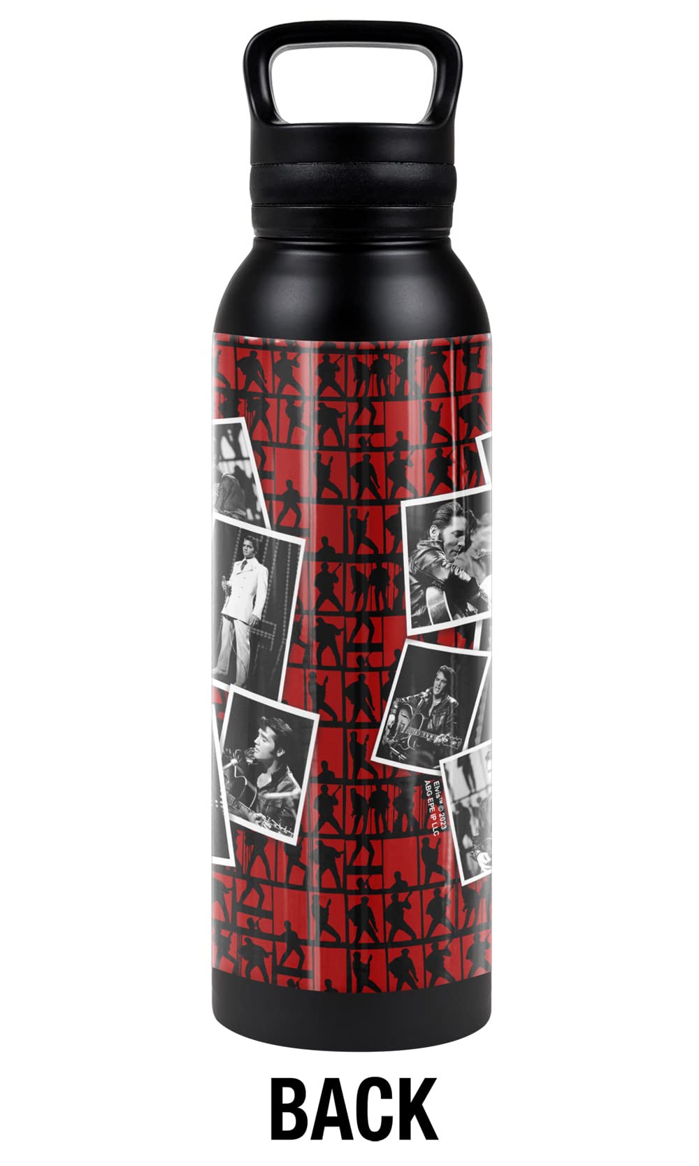 Elvis Official 68 Photos 24 Oz Insulated Canteen Water Bottle, Leak Resistant, Vacuum Insulated Stainless Steel With Loop Cap, B