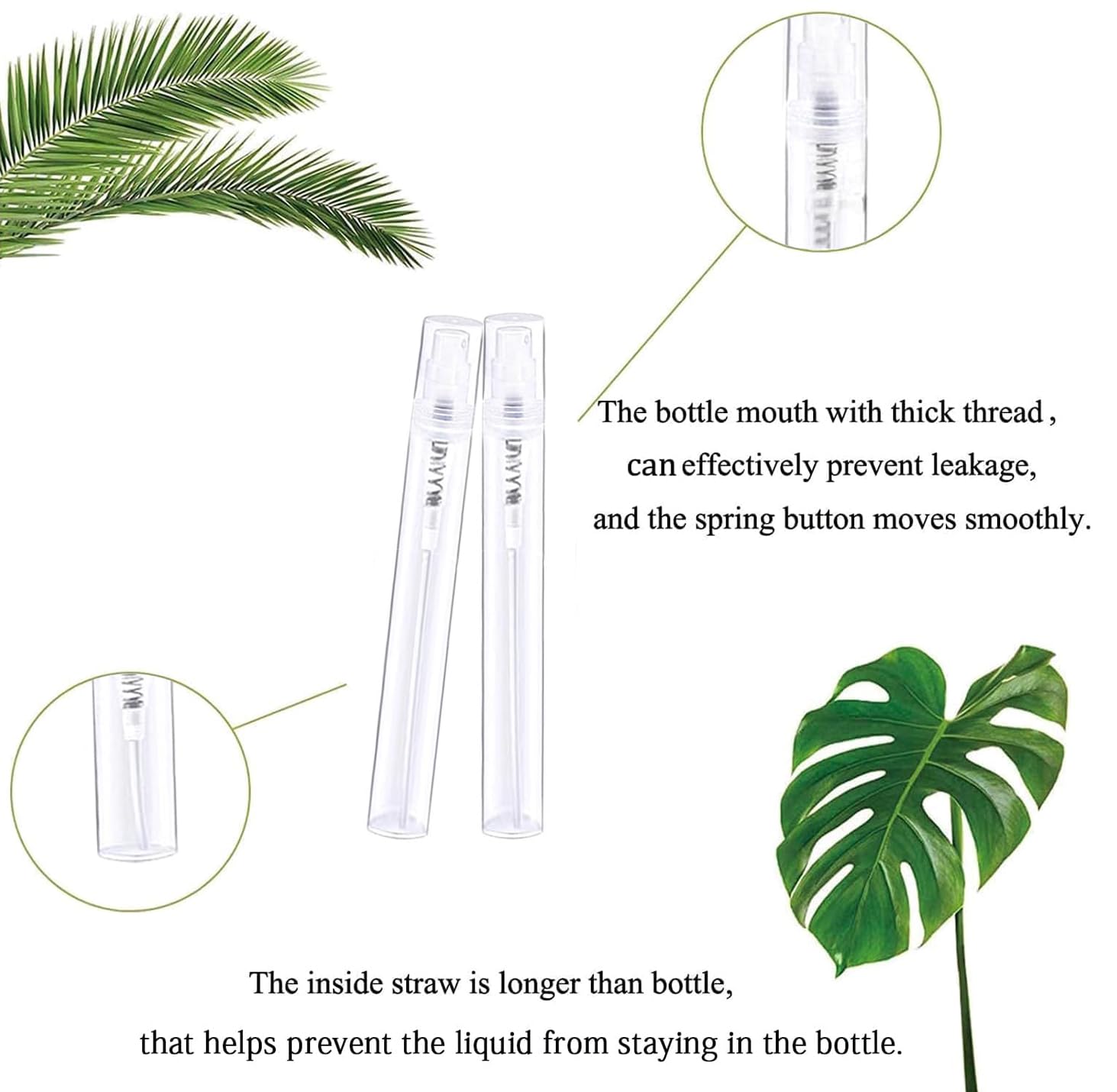 Csdtylh Mini Spray Bottles 70Pcs 5Ml Clear Plastic Empty Sample Containers Fine Mist Perfume Travel Refillable Spray Bottle Perf