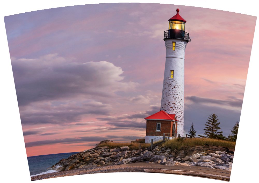 Mugzie 20 Ounce Max Stainless Steel Travel Mug With Wetsuit Cover - Made In Usa - Lighthouse Of Michigan