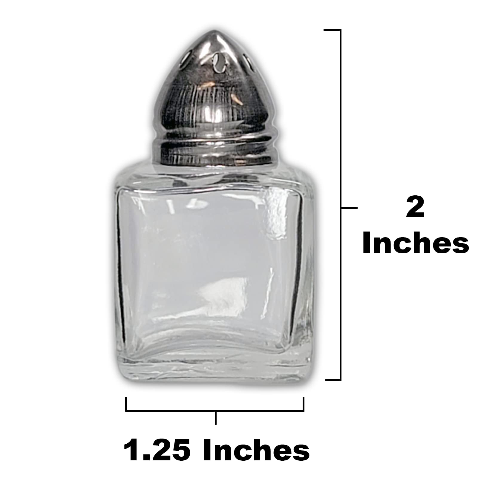Pack Of 4 Clear Glass Mini Cube Salt & Pepper Shakers With Stainless Tops And Bonus Easy Fill Funnel By Netsellsit