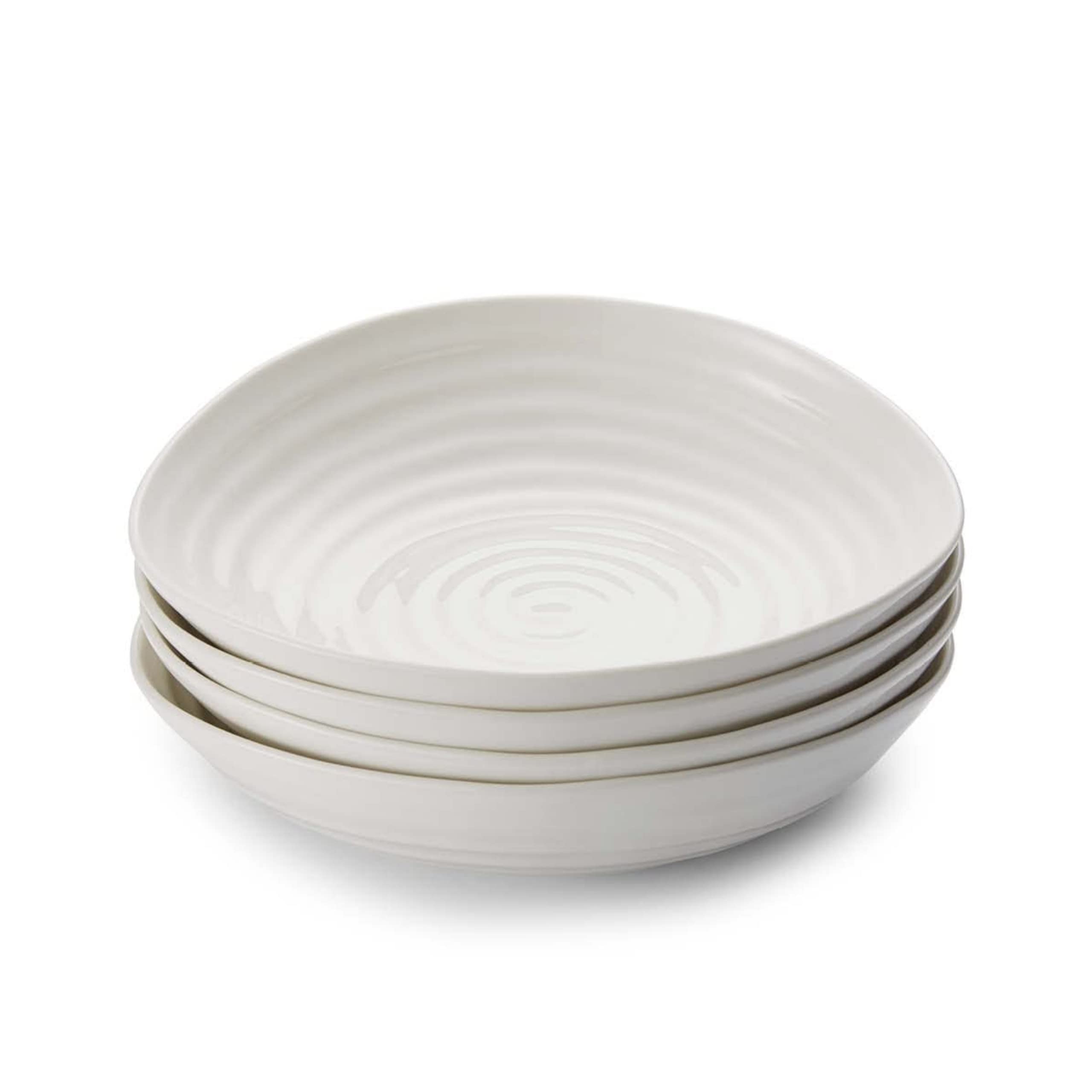 Portmeirion Sophie Conran White Pasta Bowl | Set Of 4 | Large Serving Bowls For Soup Or Salad | 9 Inch | Made From Fine Porcelai