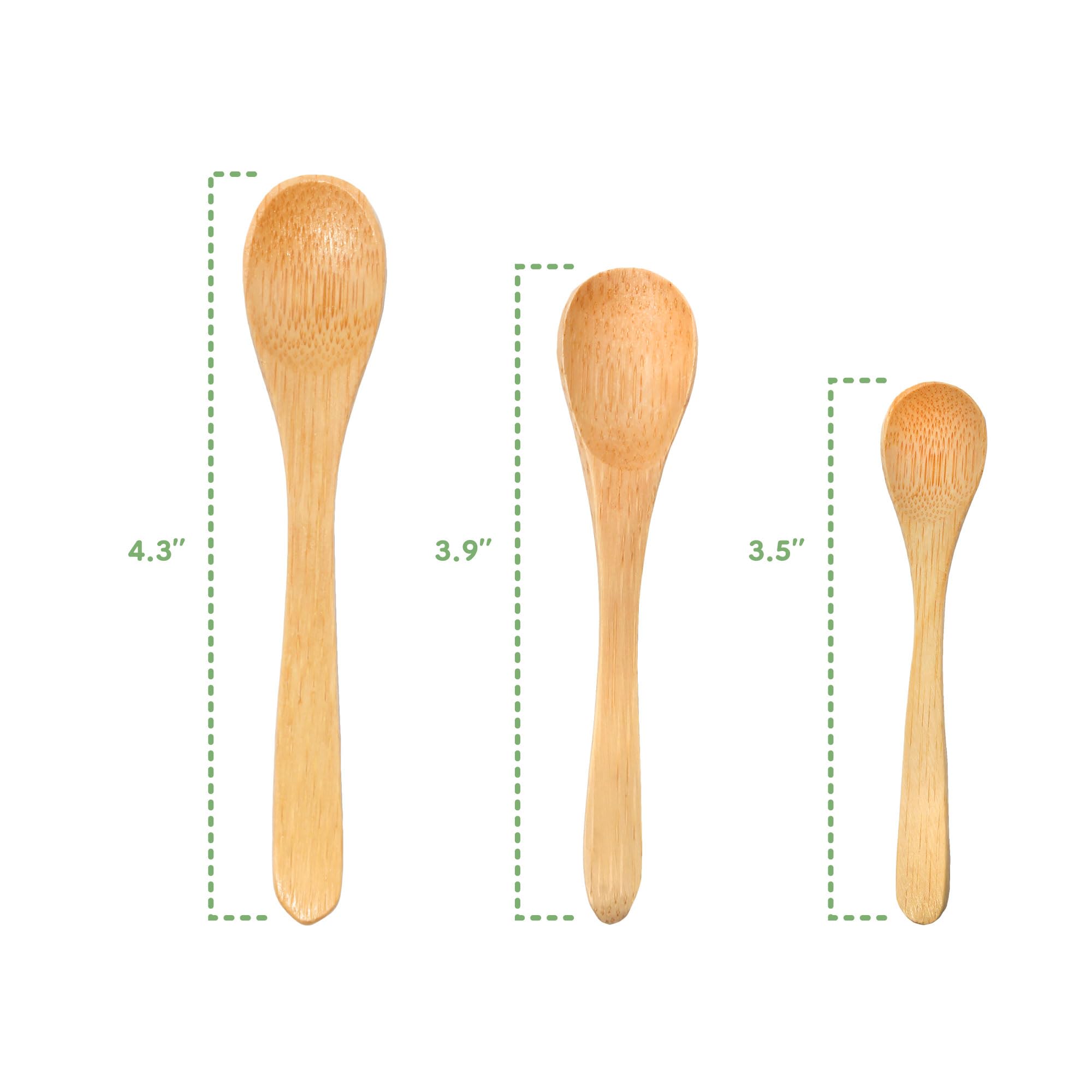 Bamboo Tiny Spoon/Mini Wooden Spoons For Salt And Spices, 10Pcs Carbonized Brown 3.5''