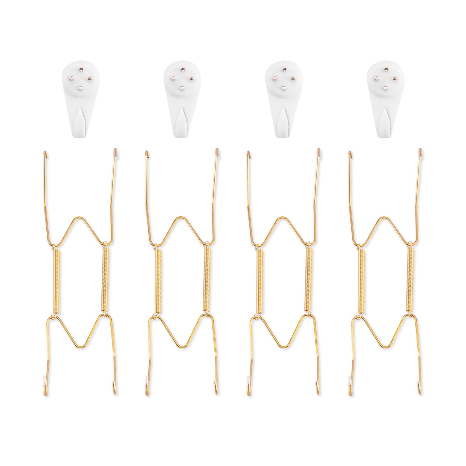 Bilillo 4 Pack Wall Plate Hangers, Suitable for 8-10 inch Art, Stainless Steel Invisible Heavy Duty Wire Plate Holder with Wall 