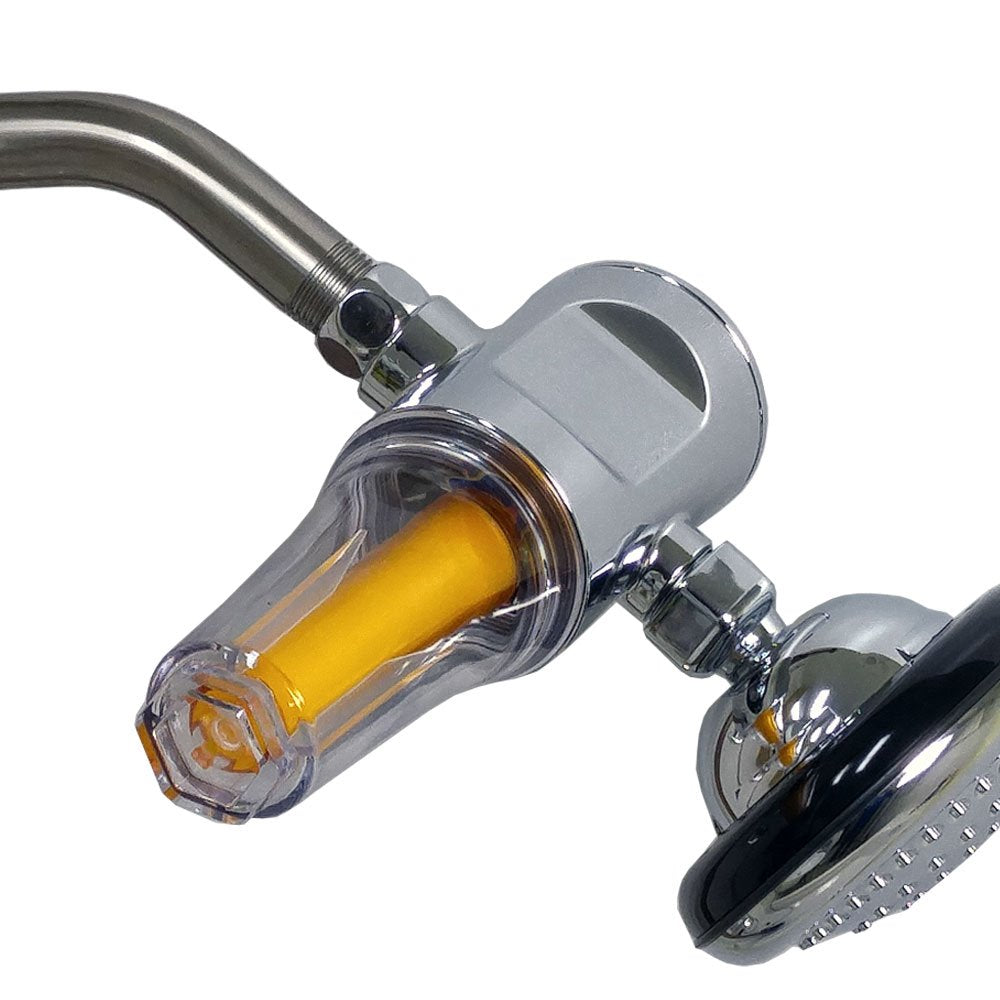 Sonaki Vitamin C Shower Filter Assembly - Removes 99.9% Chlorine - Silver - Model SUF-100v - Compatible with Existing Showerheads