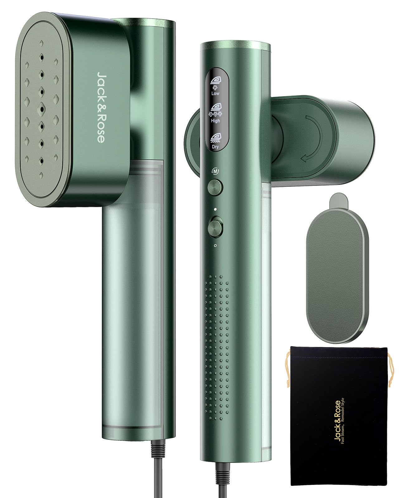 Jack & Rose Dual Voltage Travel Steamer For Clothes,100-220V Portable Steamer,15S Heat Up,Steamer & Iron 2 In 1, Travel Size Gar