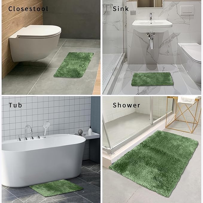 Fifu Bath Rug Mat 20'' W X 32'' L For Bathroom, Bedroom, Laundry Room & Kitchen, Non-Slip Rubber Latex Backing, Extra Soft And A