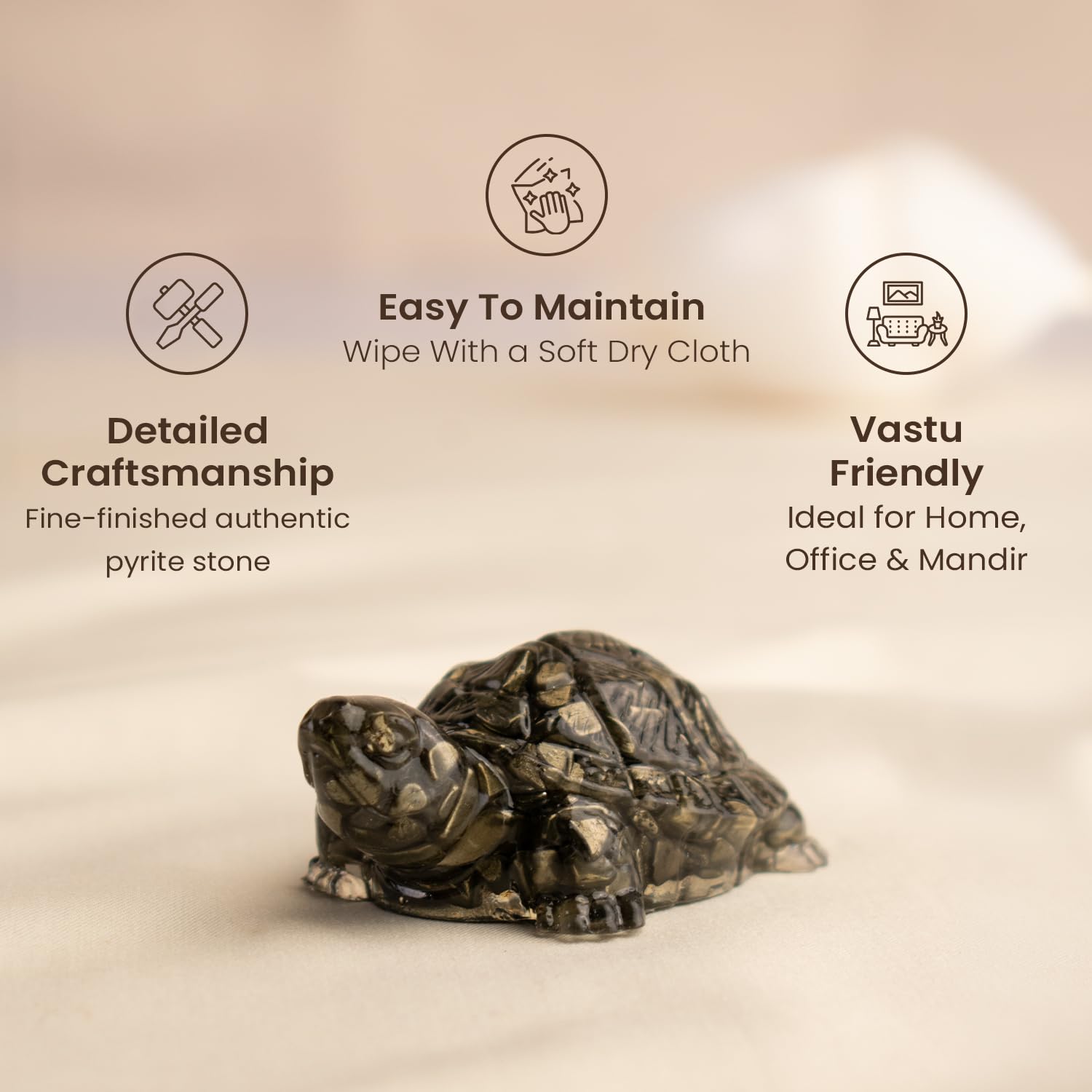 Pyrite Resin Tortoise (Kachhua)
