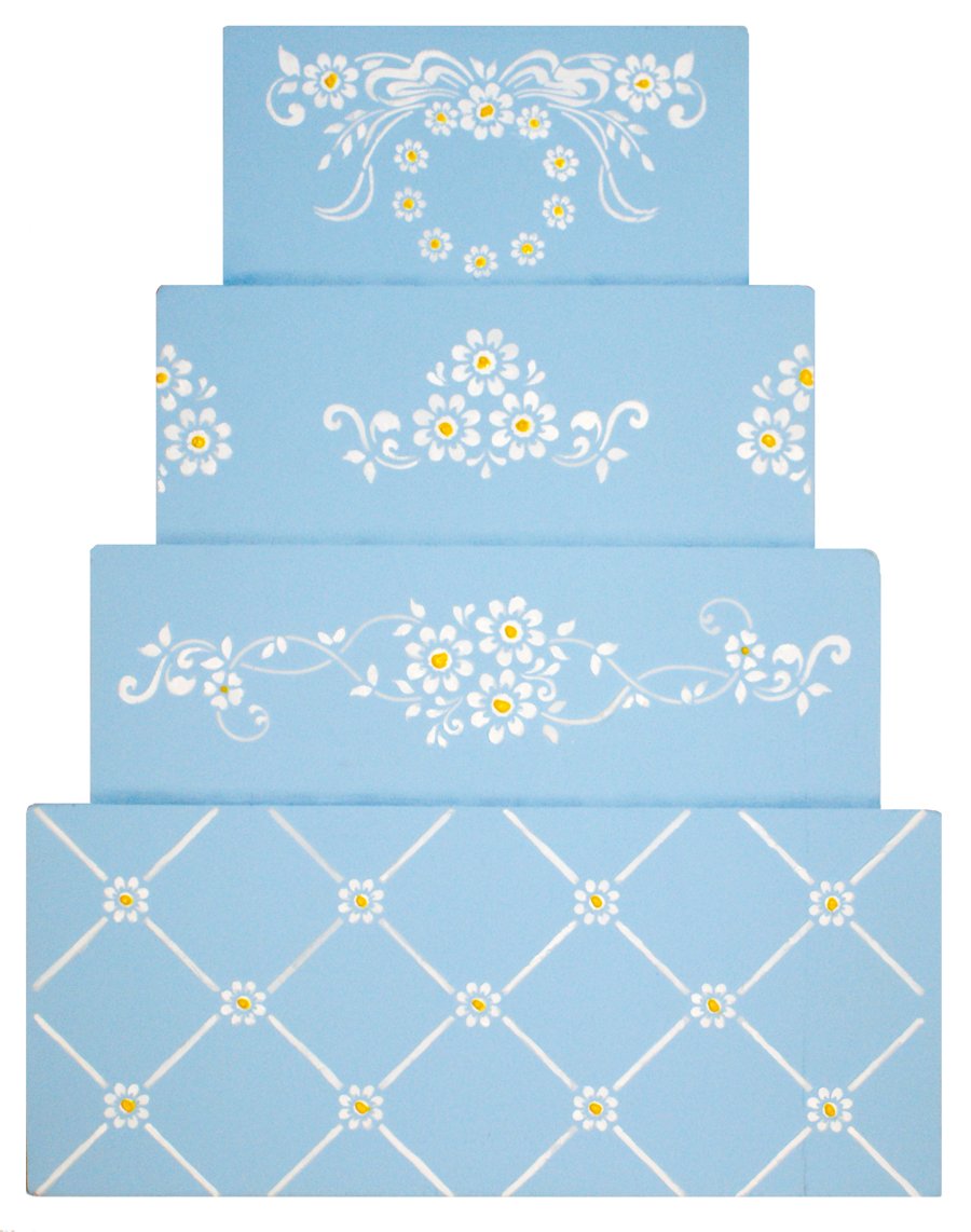 Designer Stencils Daisy Lattice 4 Cake Stenci, Beige/Semi-Transparent