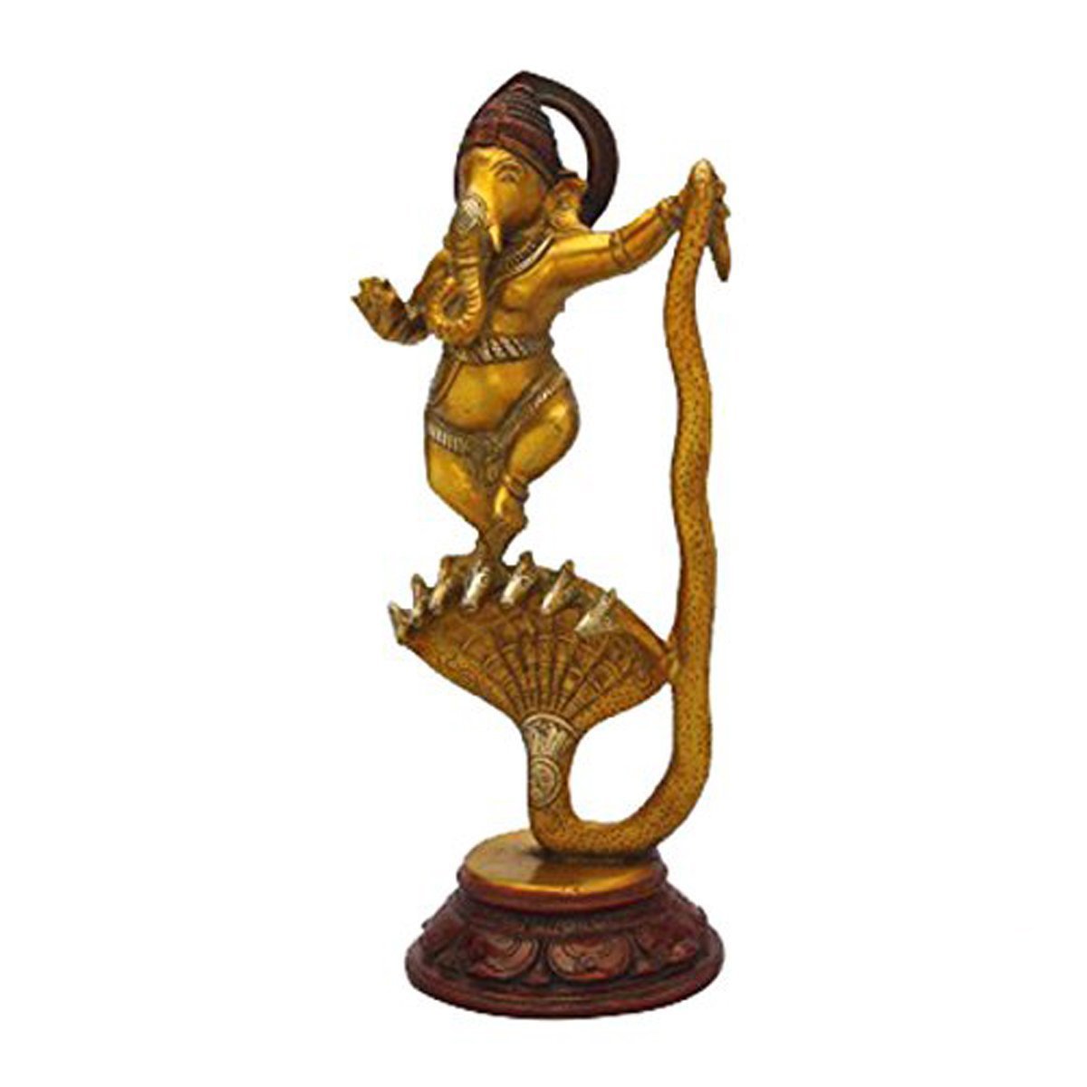 Idol Collections Dancing Ganesha Ganesh Murti Idol Statue On Snake Height 13 Inches