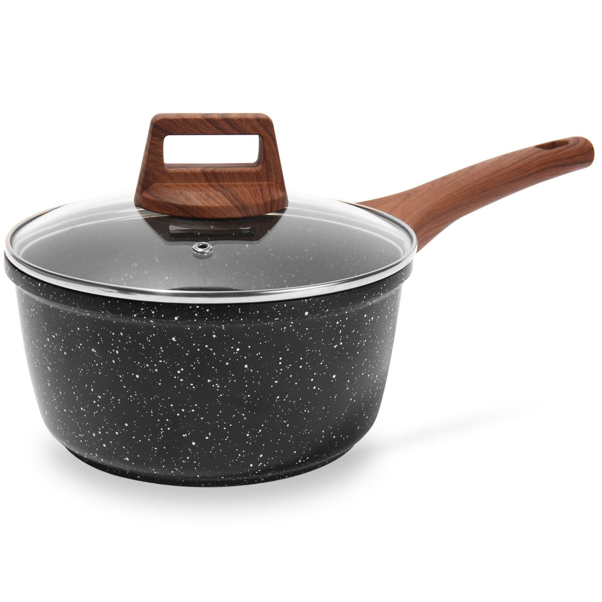 Eslite Life Nonstick Sauce Pan With Lid, 2.5 Qt Small Soup Pot Compatible With All Stovetops (Gas, Electric & Induction), Pfoa F
