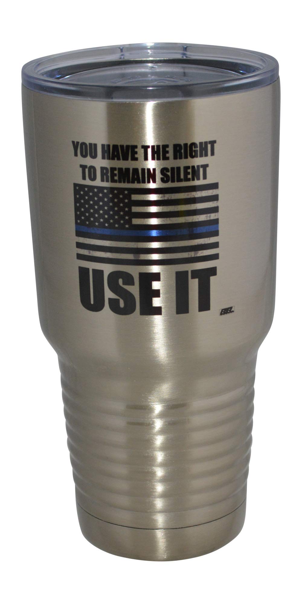 Rogue River Tactical Funny Police Officer Large 30Oz Travel Tumbler Mug Cup W/Lid Vacuum Insulated Remain Silent Thin Blue Line