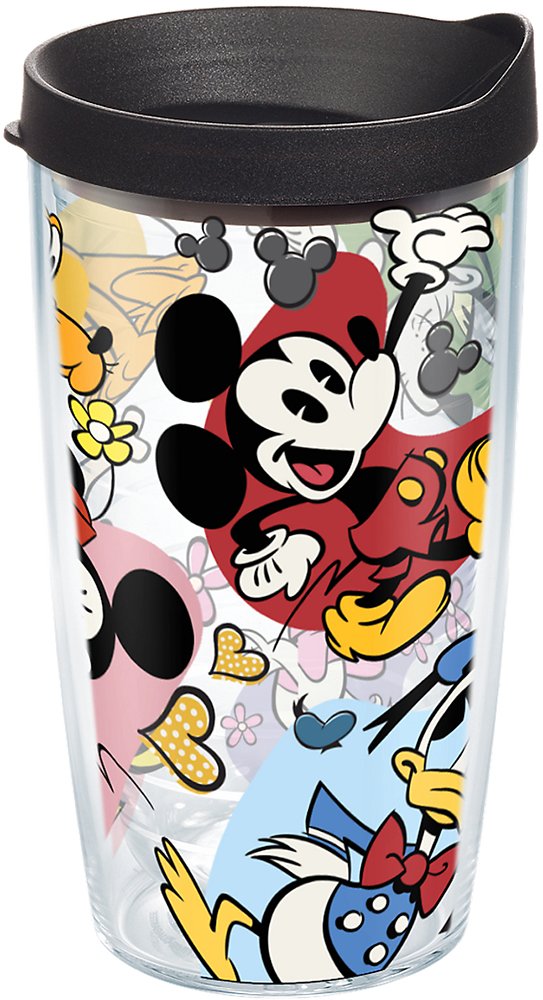 Tervis Disney  Classic Characters Tumbler with Wrap and Black Lid 16oz, Clear