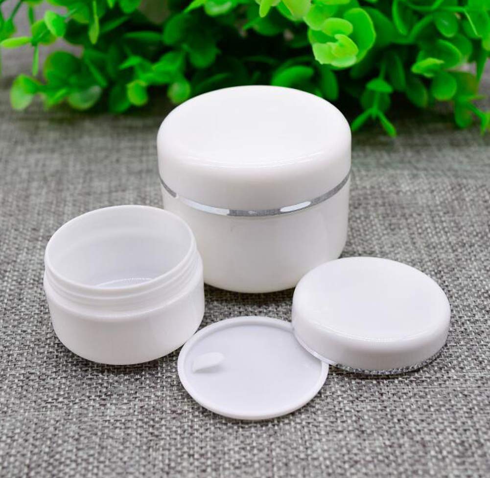 Xingzi 6Pcs White 8 Oz (250Ml) Cosmetic Jars With Liners And Dome Lids Empty Refillable Face Cream Lip Balm Lotion Bottles Plast