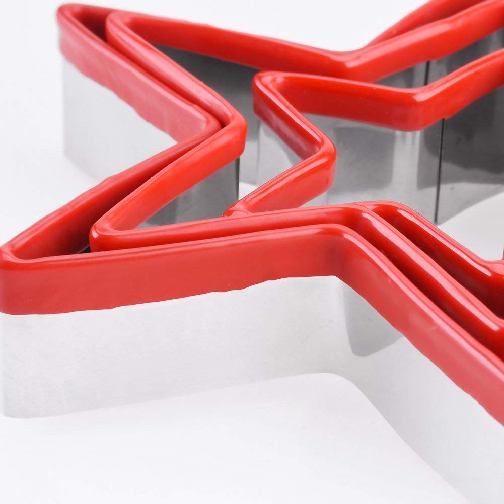 Star Cookie Cutters Set 3Pcs Stainless Steel,Food Grade Large & Mini Star Cookie Cutter For Pressing Cookie, Sandwich And Bread