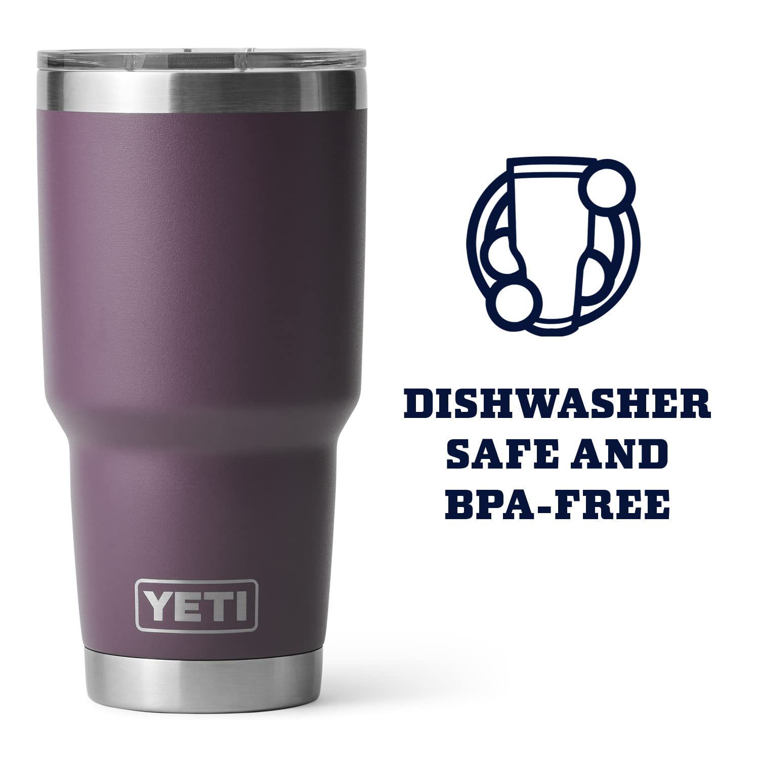 YETI Rambler 30 oz Tumbler, Stainless Steel, Vacuum Insulated, MagSlider Lid, Nordic Purple