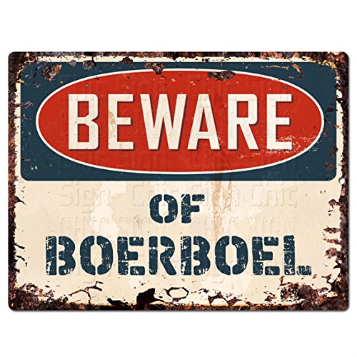 Beware of Boerboel Chic Sign Vintage Retro Rustic 9x 12 Metal Plate Store Home Decor Gift