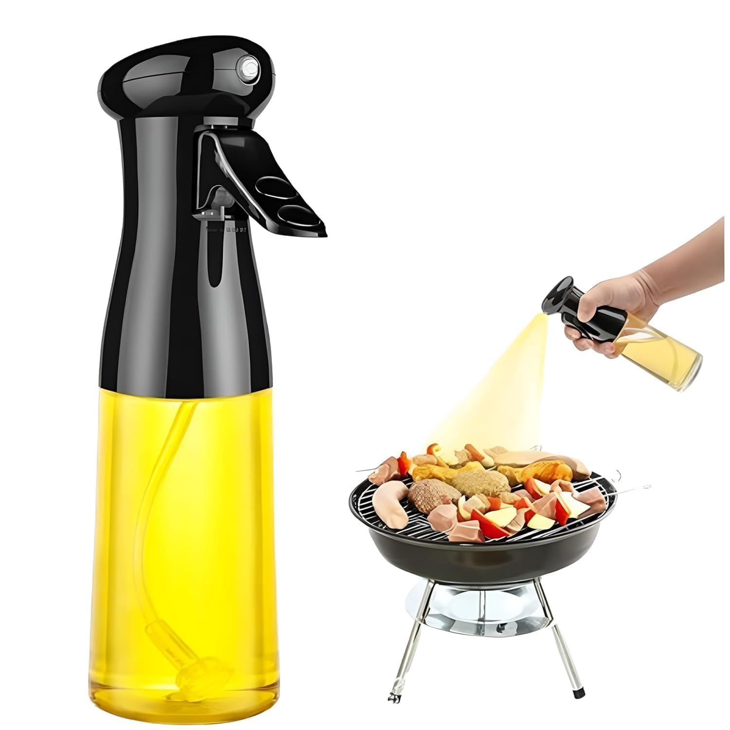 Miss Lady Enterprise 220Ml Oil Sprayer For Cooking, Refillable Olive Oil Spray Bottle, Fine Mist Spray Oil Dispenser For Air Fry