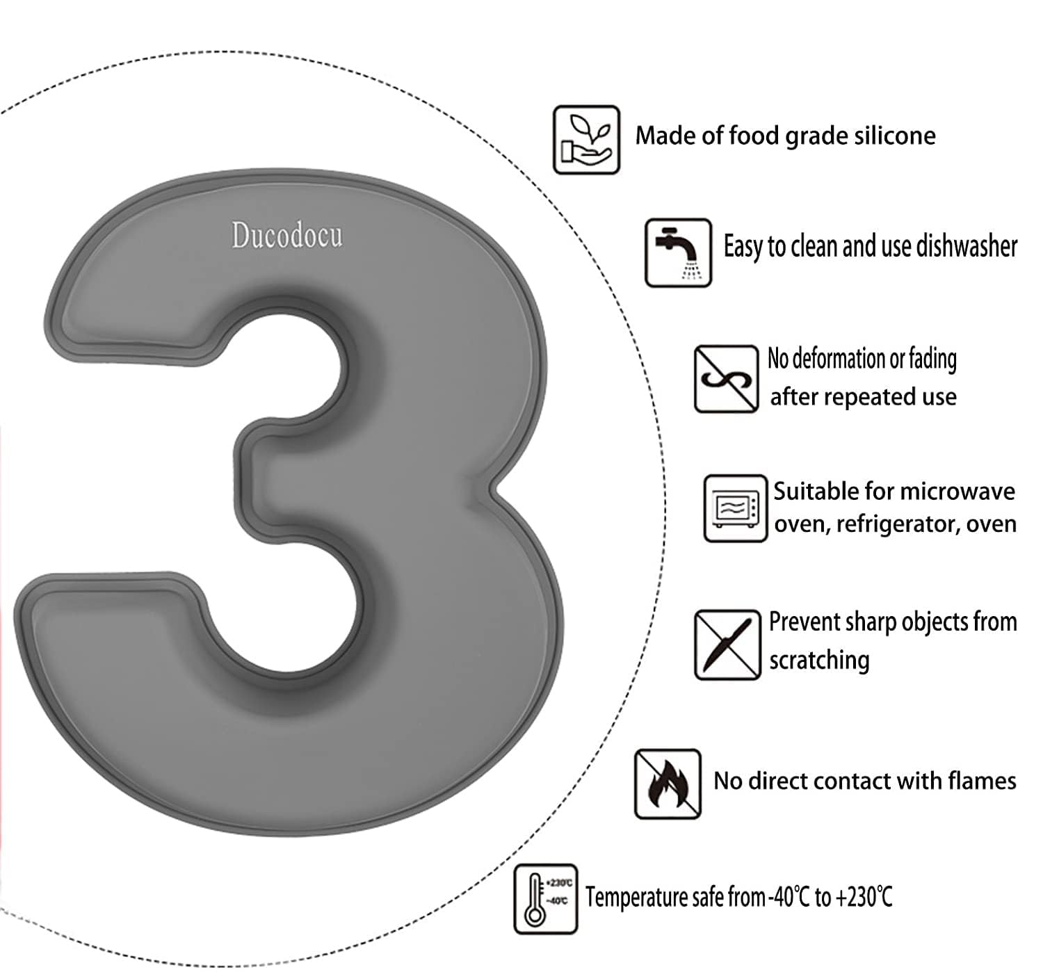 Ducodocu Silicone Number Cake Pan Large 3D Number Cake Mold Baking Forms Novel Cake Tins Diy Baking Mold For 13/31Th Birthday We