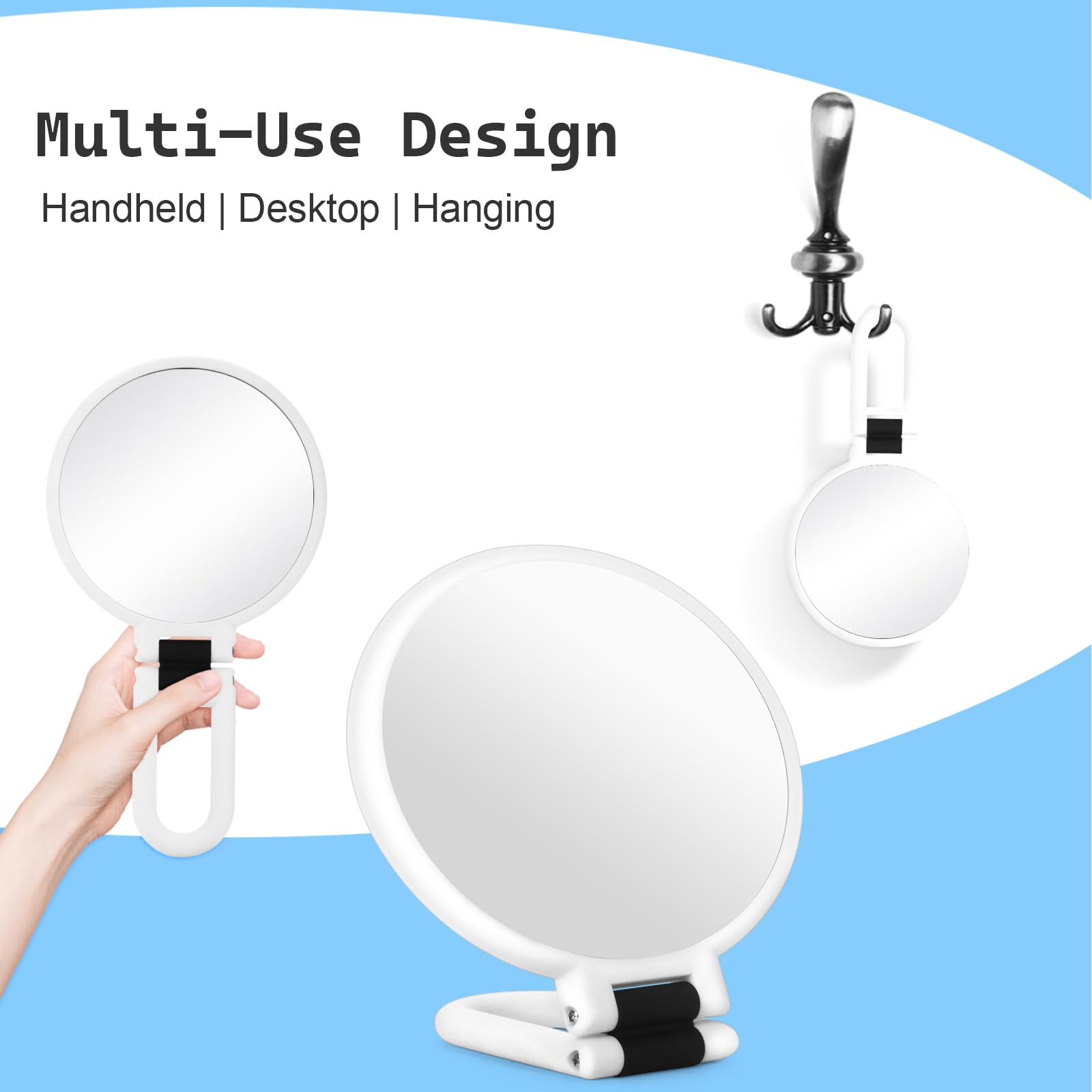 Sifolo 30X Magnifying Mirror, Travel Hand Mirrors With Handle - Double Side Handheld Mirror With 1X 30X Magnification & Adjustab