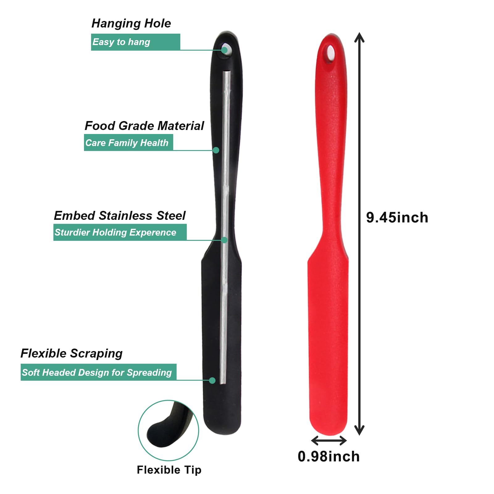 Jar Spatula, Silicone Jar Scraper With Long Handle, Jam Spreader For Peanut Butter, Kitchen Spatula For Baking And Cake Icing, K