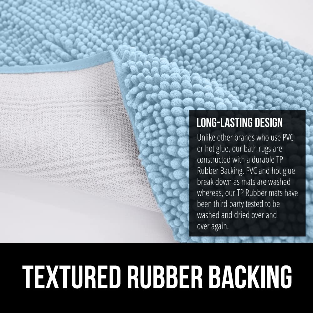 Gorilla Grip Bath Rug Mat 36X24, Thick Soft Absorbent Chenille, Rubber Backing Quick Dry Microfiber Mats, Machine Washable Rugs