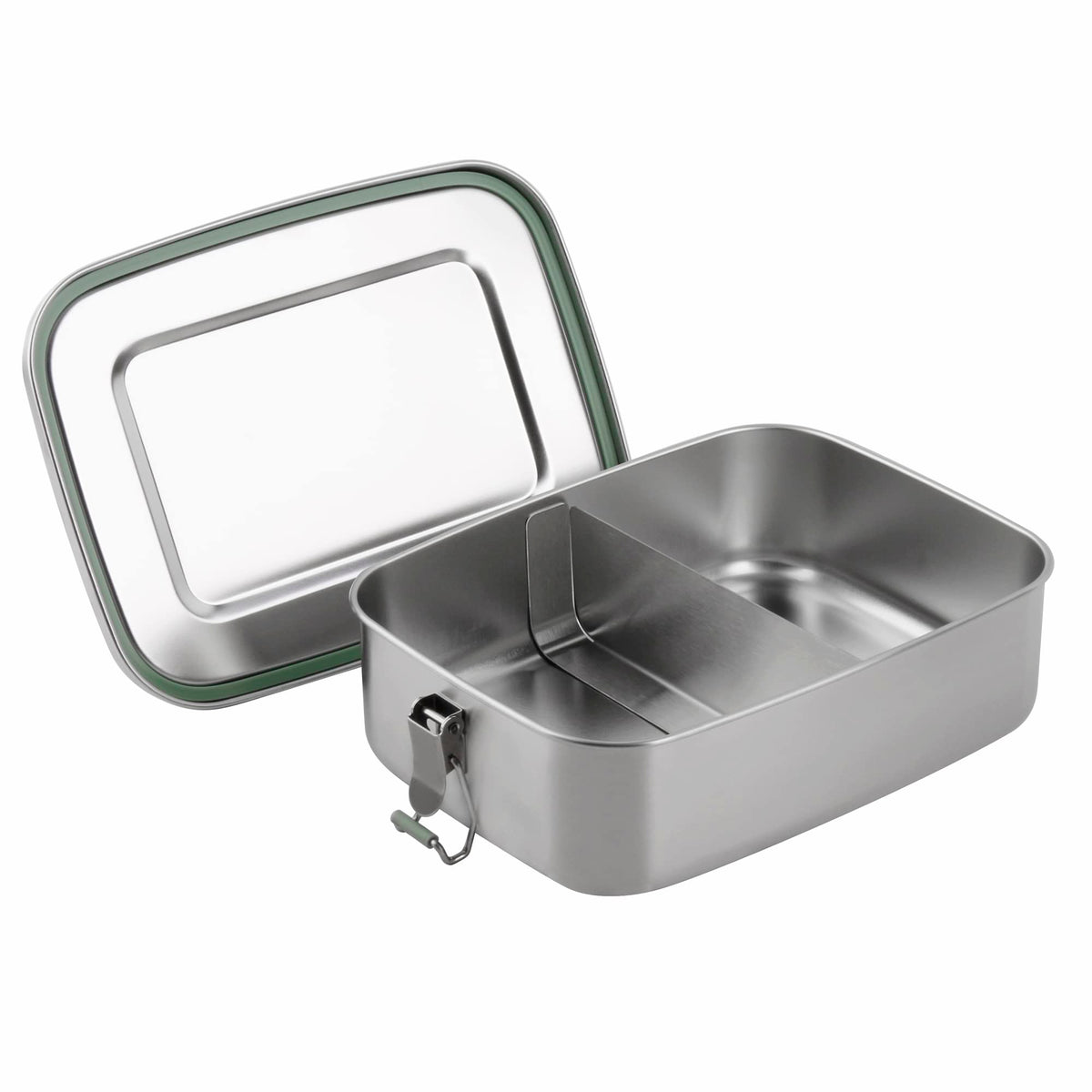 Arora Stainless Steel Bento Lunch Box - 1500Ml W/Divider, 2 Compartments, Eco & Recyclable Food Container, Leakproof & Dishwashe