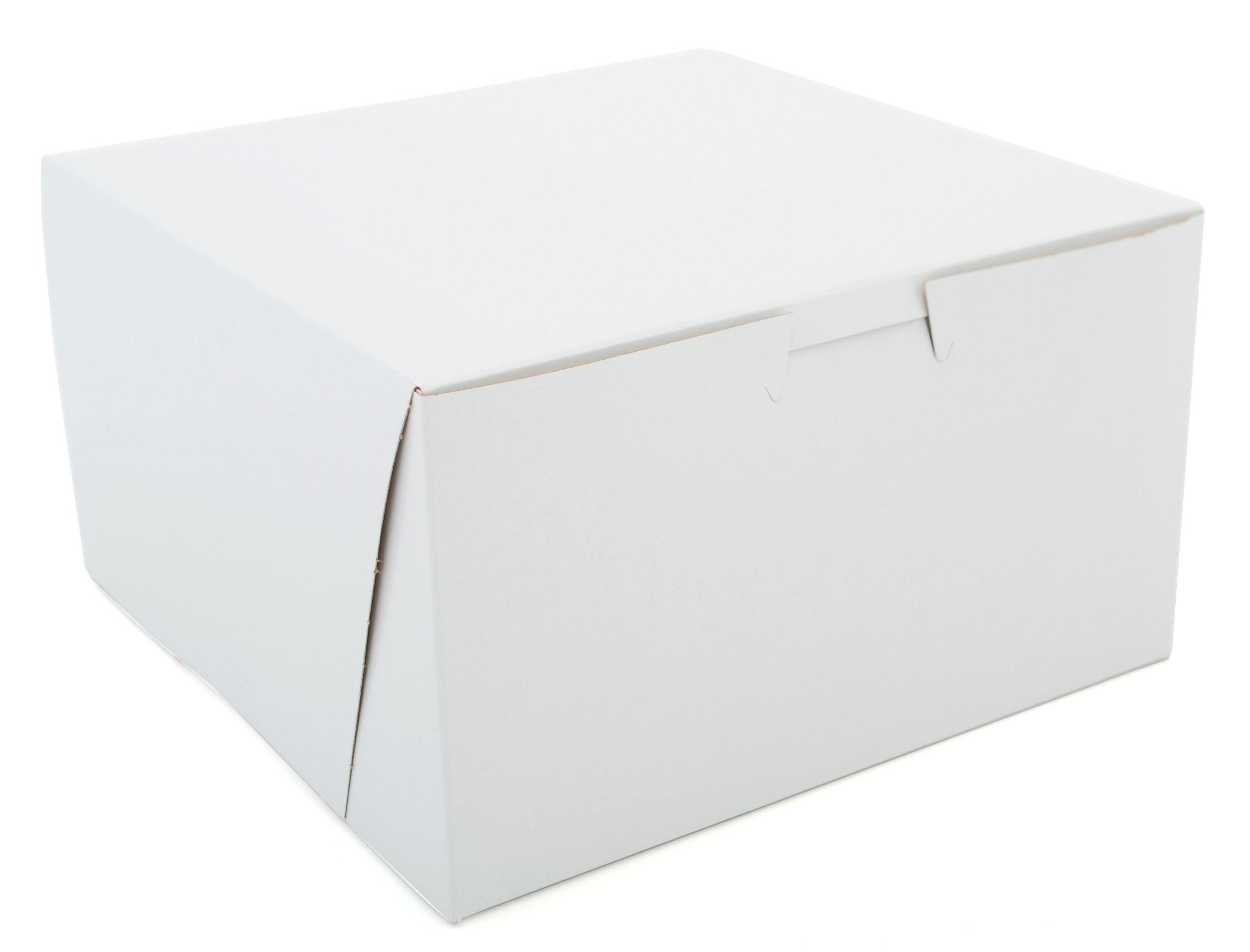Southern Champion Tray 0921 Premium Clay-Coated Kraft Paperboard White Non-Window Lock Corner Bakery Box, 7 Length X 7 Width