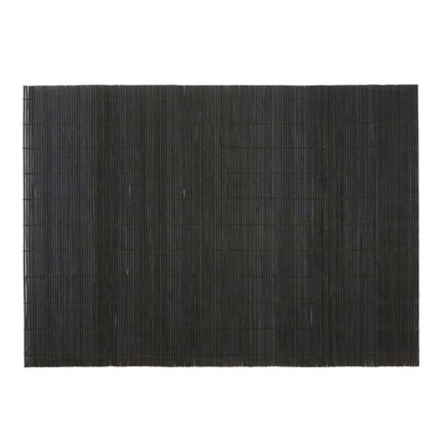 Bamboomn Bamboo Placemat/Sushi Rolling Mat - 18.75'' X 13'' - Black, 6 Pcs