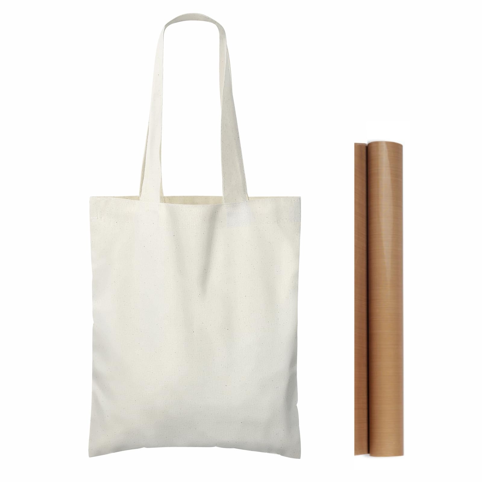 NPBAG 15 Pack 8.2 X 10 Mini Natural Cotton Tote Bags, Small Lightweight Blank Bulk Cloth Bags with 1pc of PTFE Teflon Sheet 