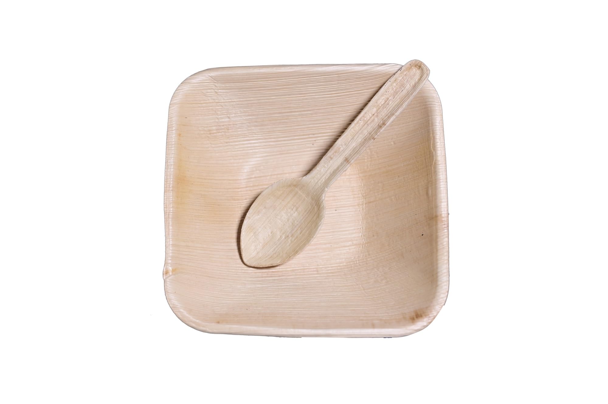 Dashako Products Palm Leaf Bowls With Spoons [6 Inch, Pack Of 25] | Areca EcoFriendly Bowl For Serving Soup, Pasta, Snacks | Pe